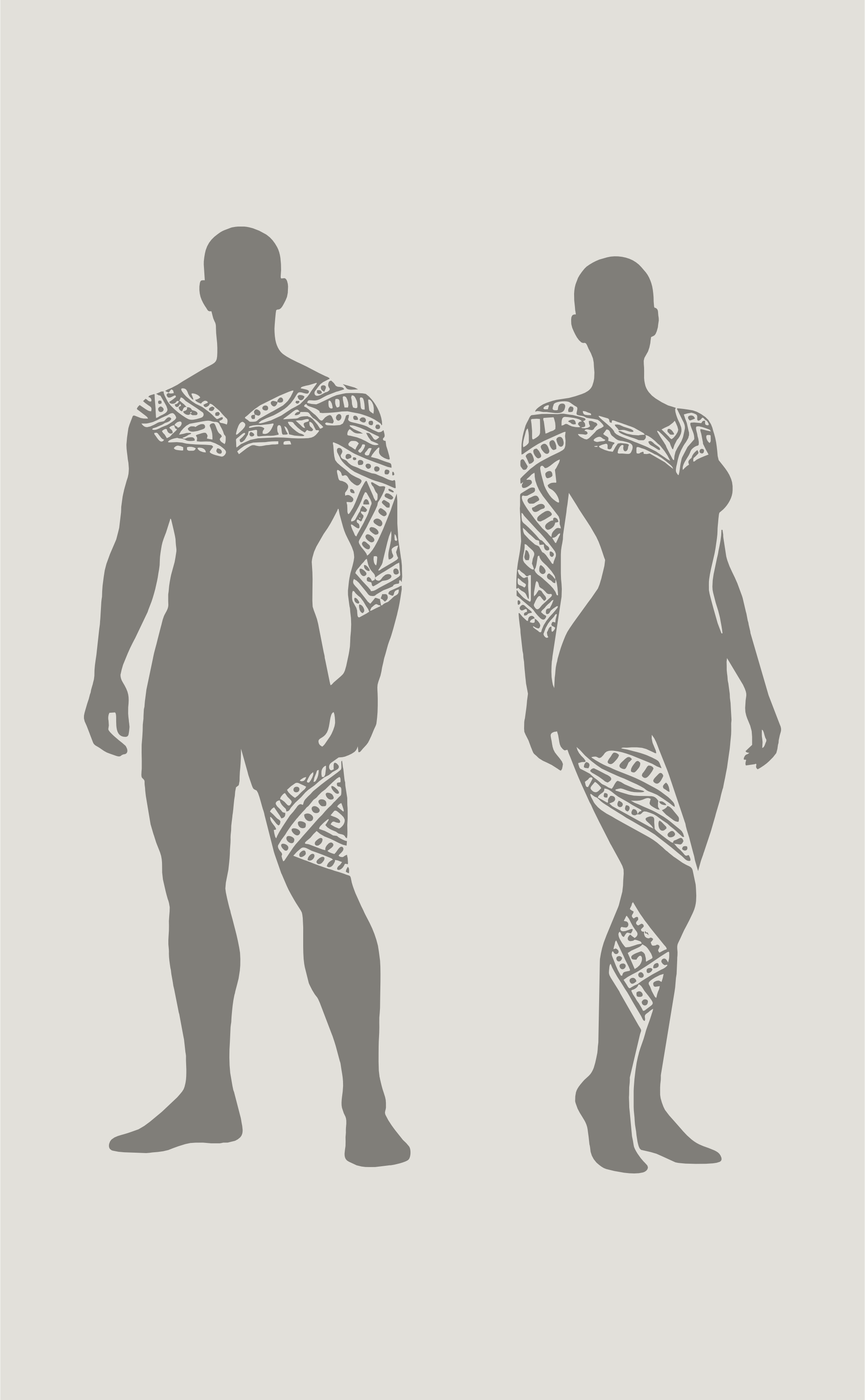 Figurines de referencia para planear la colocación del tatuaje